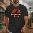 Nerdy No Internet Dinosaur Computer Science Teacher Unisex T-Shirt, Internet Gifts, Science Teacher Gifts, funny design