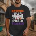 Nothing Scares Me I'm A Pre-K Teacher Halloween Ghosts Unisex T-Shirt, funny design
