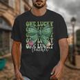 One Lucky Teacher Coquette Bow St Patricks Day Teacher Unisex T-Shirt, funny design