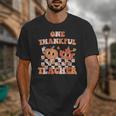 One Thankful Teacher Fall Leaves Thanksgiving Retro Unisex T-Shirt, funny design One Thankful Teacher Fall Leaves Thanksgiving Retro Unisex T-Shirt, funny design