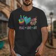 Peace Love Art Painting Palette Art Teacher Unisex T-Shirt, funny design Peace Love Art Painting Palette Art Teacher Unisex T-Shirt, funny design
