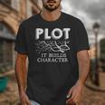 Plot It Builds Character Book Reading Teacher Unisex T-Shirt, funny design Plot It Builds Character Book Reading Teacher Unisex T-Shirt, funny design