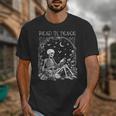 Read In Peace Skeleton Reading Teacher Spooky Halloween Unisex T-Shirt, funny design Read In Peace Skeleton Reading Teacher Spooky Halloween Unisex T-Shirt, funny design