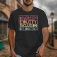 Retro Diversity Equity Inclusion Belonging DEIB Teacher Unisex T-Shirt, funny design Retro Diversity Equity Inclusion Belonging DEIB Teacher Unisex T-Shirt, funny design