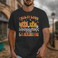 Retro Pumpkin Fall In Love With Learning Autumn Teacher Unisex T-Shirt, funny design Retro Pumpkin Fall In Love With Learning Autumn Teacher Unisex T-Shirt, funny design
