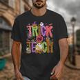 Retro Trick Or Teach Leopard Ghost Halloween Spooky Teacher Unisex T-Shirt, funny design Retro Trick Or Teach Leopard Ghost Halloween Spooky Teacher Unisex T-Shirt, funny design