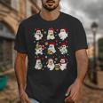 Santa Ghost Reading Books Christmas Library Teacher Unisex T-Shirt, funny design