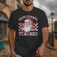 Santa's Favorite Teacher Groovy Christmas Teacher Boys Girls Unisex T-Shirt, Groovy Teacher Gifts, funny design