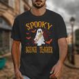 Spooky Science Teacher Ghost Halloween School Women Unisex T-Shirt, Science Teacher Gifts, funny design