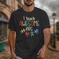 I Teach Awesome Kids Shirt Autism Special Education Teacher Unisex T-Shirt, funny design