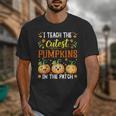I Teach The Cutest Pumpkins Halloween Teacher Unisex T-Shirt, funny design