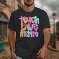 Teach Love Inspire Preppy Back To School Teacher Women Unisex T-Shirt, funny design Teach Love Inspire Preppy Back To School Teacher Women Unisex T-Shirt, funny design