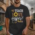 TEACH LOVE INSPIRE Teacher Sunflower Appreciation Unisex T-Shirt, funny design TEACH LOVE INSPIRE Teacher Sunflower Appreciation Unisex T-Shirt, funny design