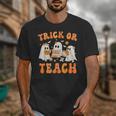 Teacher Halloween Trick Or Teach Retro Groovy Floral Ghost Unisex T-Shirt, Groovy Teacher Gifts, funny design Teacher Halloween Trick Or Teach Retro Groovy Floral Ghost Unisex T-Shirt, Groovy Teacher Gifts, funny design