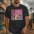 Teacher Pencil Back To School Groovy Pink Teacher First Day Unisex T-Shirt, Groovy Teacher Gifts, funny design Teacher Pencil Back To School Groovy Pink Teacher First Day Unisex T-Shirt, Groovy Teacher Gifts, funny design
