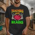 Teacher Teachers Love Brains Skeleton Hand Heart Halloween Unisex T-Shirt, funny design Teacher Teachers Love Brains Skeleton Hand Heart Halloween Unisex T-Shirt, funny design