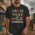 Teacher Of Tiny Superheroes Teach 100th Day Of School Men Women Girls Kids Unisex T-Shirt, funny design