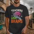 Teachers Love Brains Halloween 2025 Skeleton Costume Unisex T-Shirt, funny design Teachers Love Brains Halloween 2025 Skeleton Costume Unisex T-Shirt, funny design