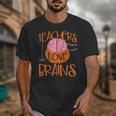 Teachers Love Brains Halloween T-Shirt For Men Women Unisex T-Shirt, funny design