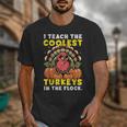 Thanksgiving I Teach Coolest Turkeys Teacher Fall Women Men Unisex T-Shirt, funny design
