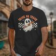 Trick Or Teach Groovy Retro Ghost Halloween Teacher Kids Unisex T-Shirt, Groovy Teacher Gifts, funny design Trick Or Teach Groovy Retro Ghost Halloween Teacher Kids Unisex T-Shirt, Groovy Teacher Gifts, funny design