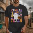 Trick Or Teach Teacher Pencil Ghost Halloween Teacher Unisex T-Shirt, funny design