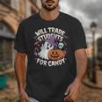 Will Trade Students For Candy Halloween Teacher Unisex T-Shirt, funny design Will Trade Students For Candy Halloween Teacher Unisex T-Shirt, funny design