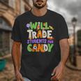 Will Trade Students For Candy Teacher Cute Halloween Costume Unisex T-Shirt, funny design