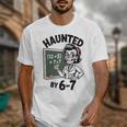 Haunted 67 Skeleton Math Teacher Halloween Costume Math Pun Unisex T-Shirt, funny design