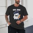 Boo Jour Ghost French Teacher Vintage Teacherlife Groovy Unisex T-Shirt, novelty gifts, funny gifts