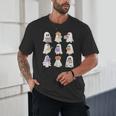 Cute Ghost Reading Books Teacher Halloween Reading Men Women Kids Unisex T-Shirt, novelty gifts, funny gifts
