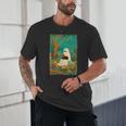 Groovy Ghost Reading Book Cat Halloween Ghost Teacher Unisex T-Shirt, novelty gifts, funny gifts