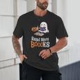 Halloween Teacher Women Cute Reading Ghost Read More Books Unisex T-Shirt, novelty gifts, funny gifts