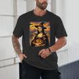 Mona Lisa Pumpkin Halloween Art Teacher Witchy Women Kids Unisex T-Shirt, novelty gifts, funny gifts