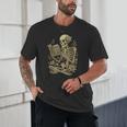 Skeleton Book Floral Skull Halloween Teacher Costume Unisex T-Shirt, novelty gifts, funny gifts