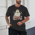 Spooky Teacher Groovy Retro Ghost Teacher Halloween 2023 For Men Women Kids Unisex T-Shirt, novelty gifts, funny gifts Spooky Teacher Groovy Retro Ghost Teacher Halloween 2023 For Men Women Kids Unisex T-Shirt, novelty gifts, funny gifts