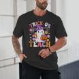 Trick Or Teach Groovy Teacher Ghost Halloween Teacher Unisex T-Shirt, novelty gifts, funny gifts