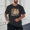 Trick Or Teach Groovy Teacher Halloween Floral Ghost Unisex T-Shirt, novelty gifts, funny gifts