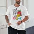 P Is For Pre-K Teacher Pencil Apple Back To School Unisex T-Shirt, novelty gifts, funny gifts