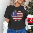 American Flag Teachers Students Apple 4th Of July Vintage Unisex T-Shirt, gift for family, gift for coworker American Flag Teachers Students Apple 4th Of July Vintage Unisex T-Shirt, gift for family, gift for coworker