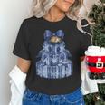 Coquette Bow Book Tree Merry Christmas Xmas Teacher Holiday Unisex T-Shirt, gift for family, gift for coworker