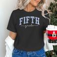 Fifth Grade Coquette Toile Blue Bow Floral Women Teacher Unisex T-Shirt, gift for family, gift for coworker Fifth Grade Coquette Toile Blue Bow Floral Women Teacher Unisex T-Shirt, gift for family, gift for coworker