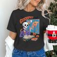 Halloween Skeleton Geography Teacher Pumpkin Bats Classroom Unisex T-Shirt, gift for family, gift for coworker