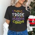 Halloween Teacher Will Trade Students For Candy Women Men Unisex T-Shirt, gift for family, gift for coworker