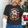 I Survived 67 Days Of School Groovy Retro Teachers Girls Unisex T-Shirt, gift for family, gift for coworker I Survived 67 Days Of School Groovy Retro Teachers Girls Unisex T-Shirt, gift for family, gift for coworker