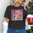 Teacher Pencil Back To School Groovy Pink Teacher First Day Unisex T-Shirt, Groovy Teacher Shirts, gift for family, gift for coworker Teacher Pencil Back To School Groovy Pink Teacher First Day Unisex T-Shirt, Groovy Teacher Shirts, gift for family, gift for coworker