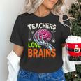 Teachers Love Brains Halloween 2025 Skeleton Costume Unisex T-Shirt, gift for family, gift for coworker Teachers Love Brains Halloween 2025 Skeleton Costume Unisex T-Shirt, gift for family, gift for coworker