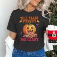 Will Trade Students For Candy Teacher Cute Halloween Pumpkin Unisex T-Shirt, gift for family, gift for coworker