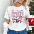 4th Fourth Grade Vibes Back To School Coquette Teacher Girl Unisex T-Shirt, 4th Grade Teacher Shirts, gift for family, gift for coworker