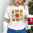 Coquette Teach Teacher Bows Thanksgiving Turkey Fall Autumn Unisex T-Shirt, gift for family, gift for coworker